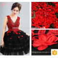 black two-piece floral embroidered mini Alibaba china sexy evening dress peach color